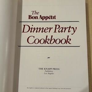 Bon Appetit Dinner Party Cookbook Maroon Hardcover Vintage 1983.